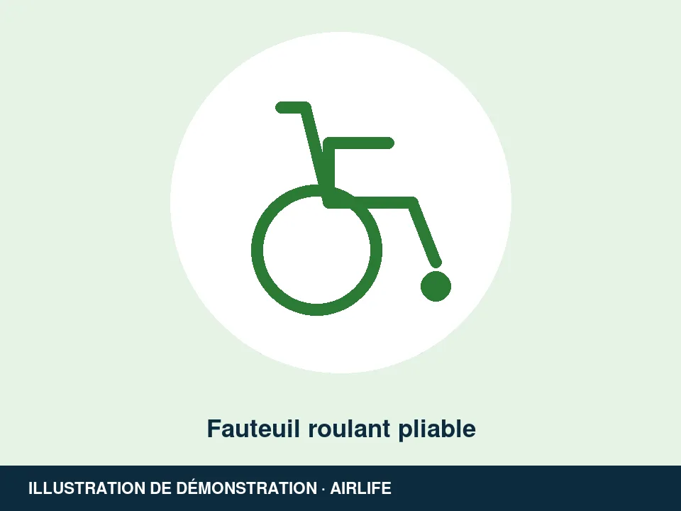 Illustration de démonstration – Fauteuil roulant pliable